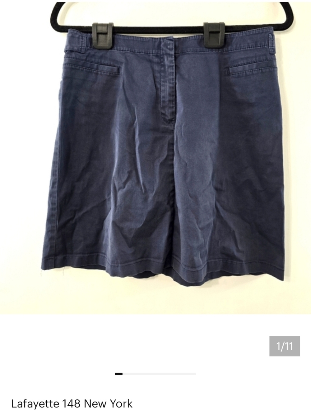 Lafayette 148 Twill Skirt Stretchy Stretch Chino Khaki Straight Cut Size 10 Navy